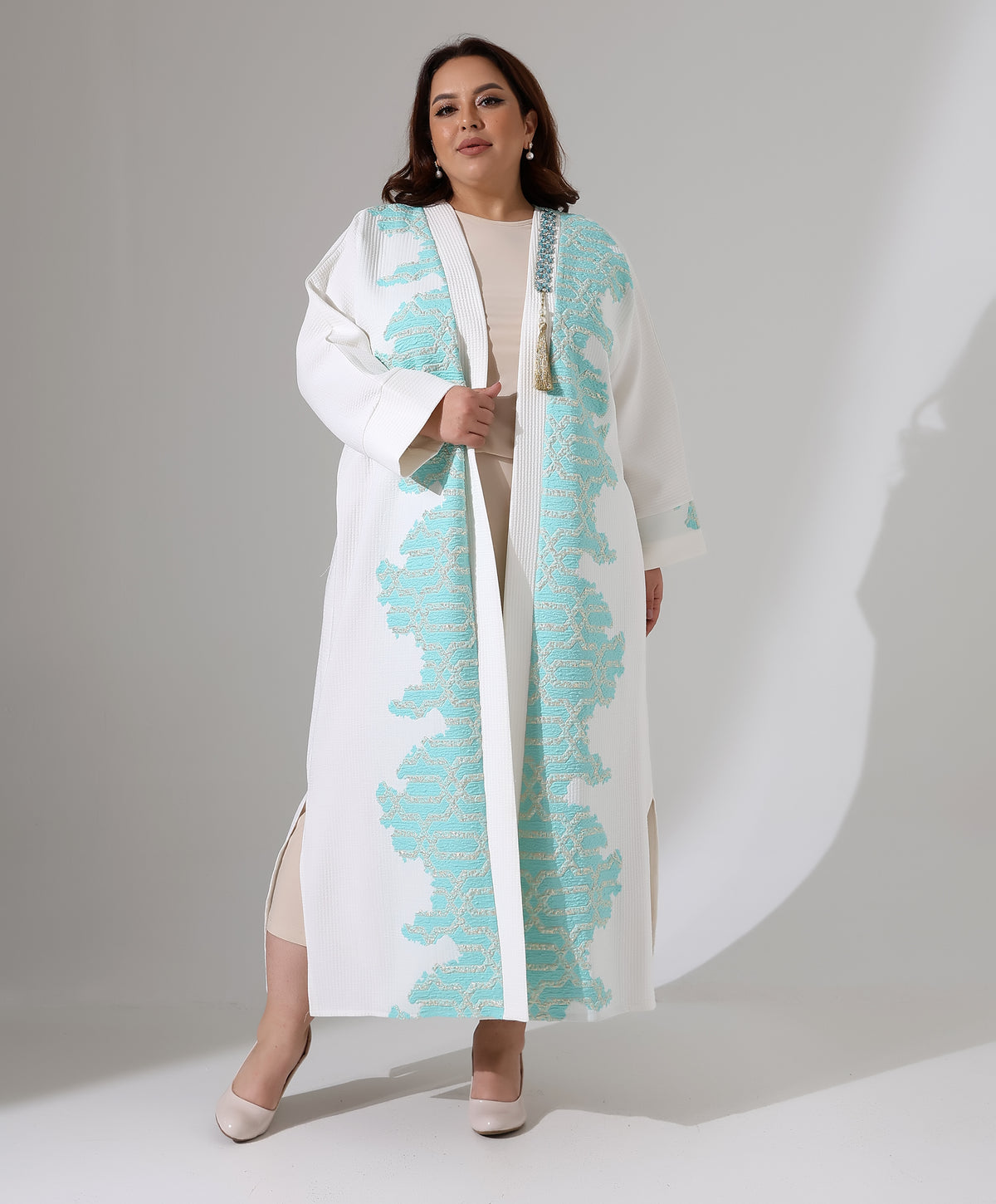 Gemusterter Jacquard-Abaya