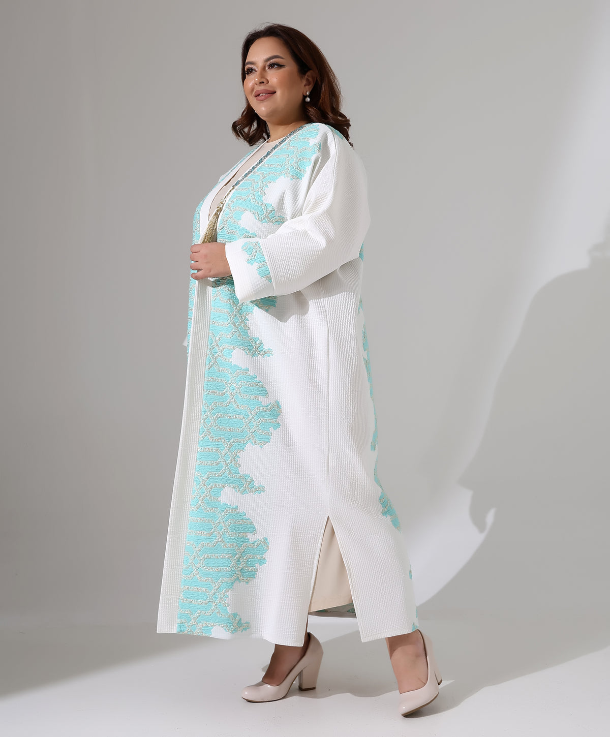 Gemusterter Jacquard-Abaya