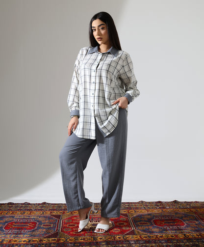 Kariertes Hemd mit Hose im Set