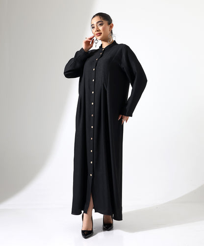 Langes Kleid mit Stehkragen
