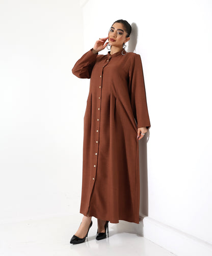 Langes Kleid mit Stehkragen