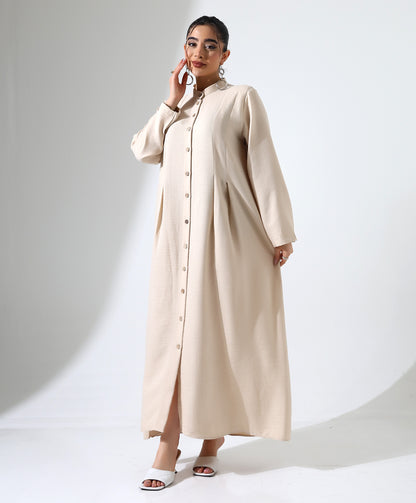 Langes Kleid mit Stehkragen