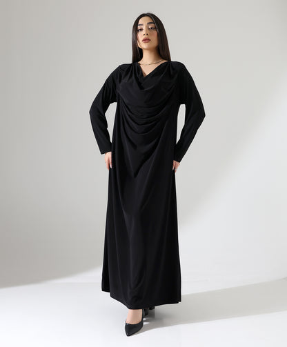 Abaya mit Wasserfallkragen