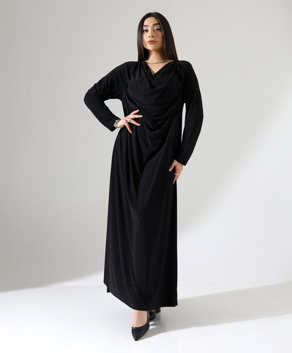 Abaya mit Wasserfallkragen