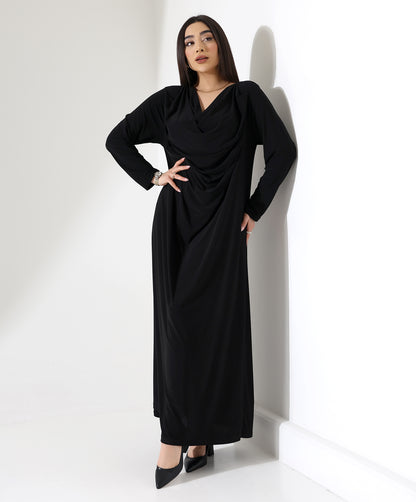 Abaya mit Wasserfallkragen