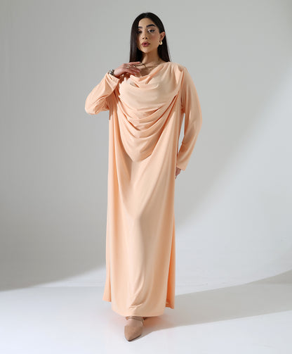 Abaya mit Wasserfallkragen