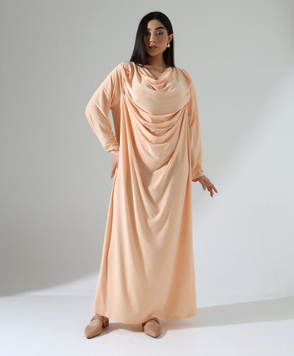 Abaya mit Wasserfallkragen