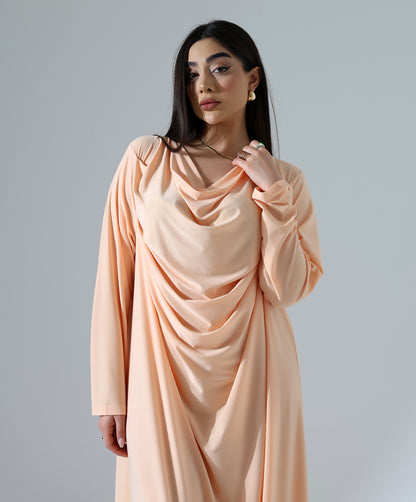 Abaya mit Wasserfallkragen
