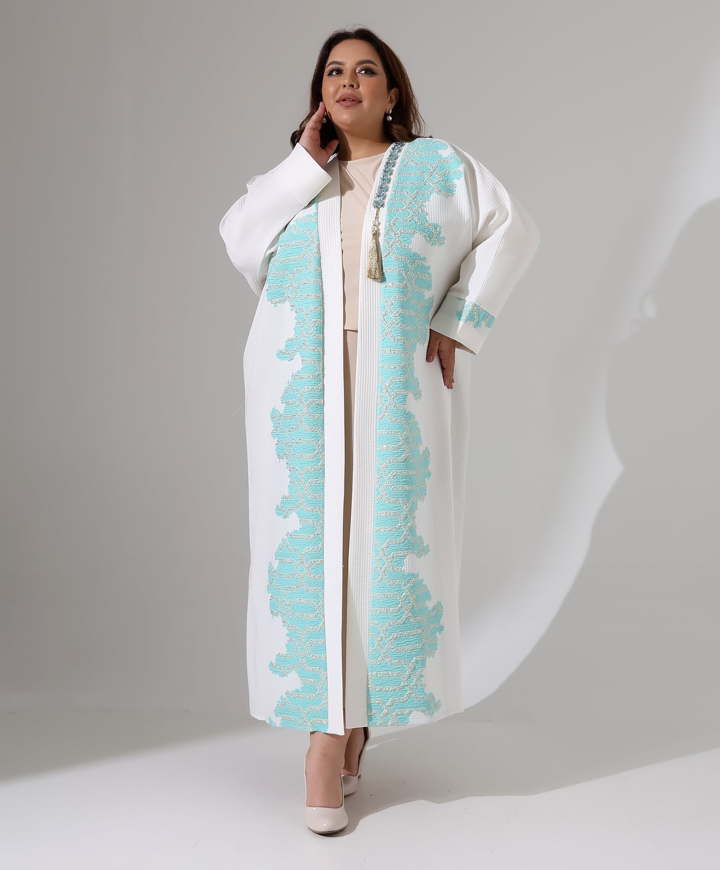 Gemusterte Jaquard-Abaya