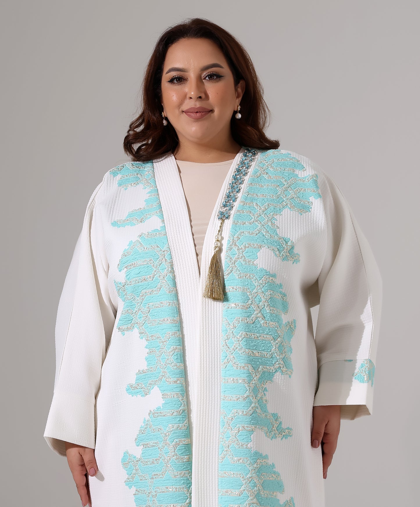 Gemusterte Jaquard-Abaya