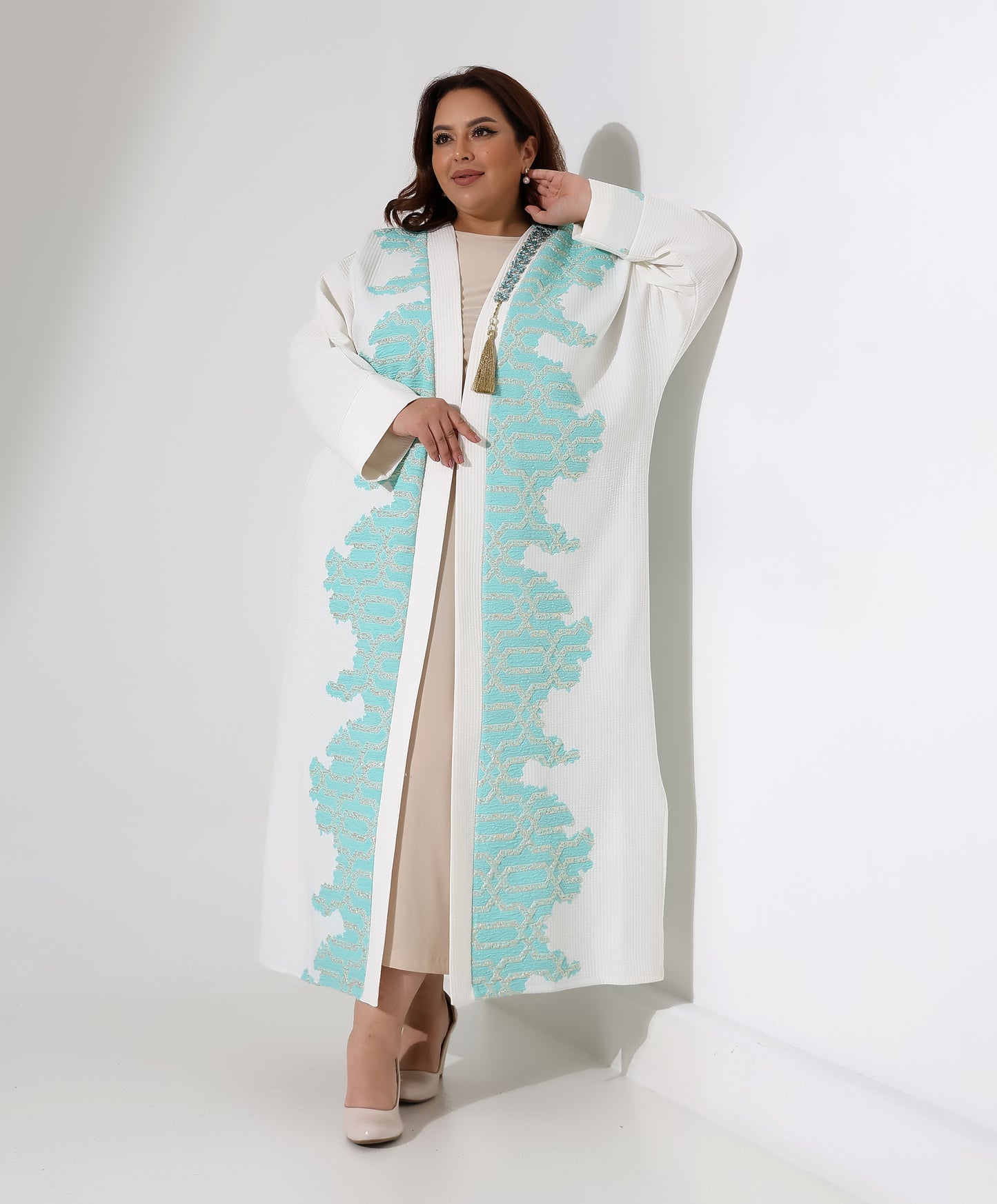 Gemusterte Jaquard-Abaya